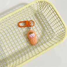 도림 땅콩 친구들 미니 자동차 키링, 1개, 18 오렌지콩