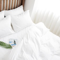 飯店用優質高密度80支棉被套, 白色