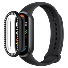 스페이스쉴드 미밴드 호환 샤인 큐빅 범퍼 케이스, 블랙, 1개