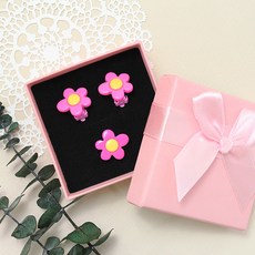 花朵夾式耳環+戒指