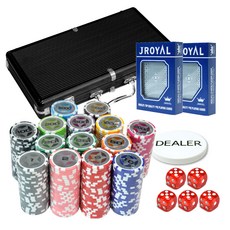 Funicampble Star Clay Chip 300p+鋁黑色外殼+皇家卡片 2p+禮品套組, 混合顏色