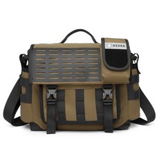 OZUKO 多功能棉質單肩布包 LCH 339, 卡其色