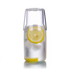 Pureline 蓋杯玻璃水瓶套組, 單色, 550毫升