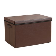 Limon PVC皮革生活收納箱, 棕色的, 1個