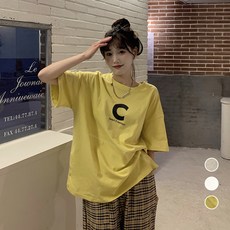 Elsso 女款ABC字母寬鬆短袖T恤