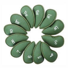 REGENS 高爾夫球桿PU皮革套 12件組, 綠色