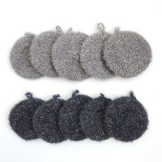 at home 粗糙感壓克力菜瓜布 灰色5入 + 黑色5入組, 1套