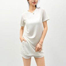 더시럽 여성용 심플 사이드 컷팅 투피스