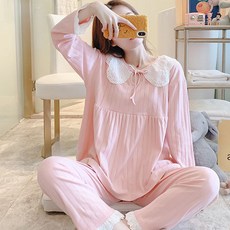 Damon孕婦蕾絲翻領睡衣上下套裝 nso610