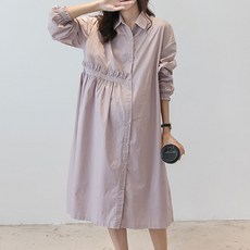 루나글램 언밸런스 칼라 셔츠 임산부 원피스 gam122