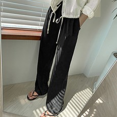 화이트폭스 여성용 데일리 밴딩 와이드팬츠