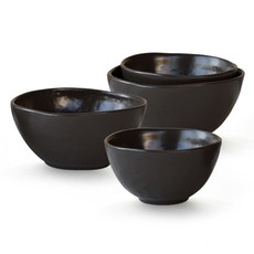 Jadam 圓形陶瓷碗, 棕色, 飯碗 2入+大碗 2入