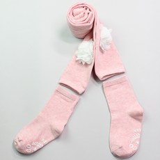 COCOMODERN 幼童花朵分離式褲襪 + 防滑襪子套組