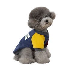 PETSLAND 寵物用拼色長袖連身T恤, 海軍藍
