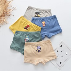 英雄角色印花四角兒童內褲 5件組