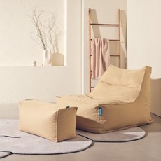 폴리몰리 리조트 빈백 방수속커버 그랜드 소파 607R + 풋스툴 세트, 타히티 옐로우