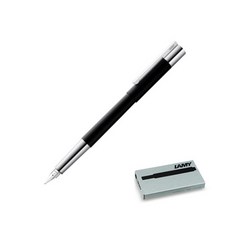 LAMY Scalar 鋼筆黑色 EF 筆尖 LM080 + 墨盒, 黑色