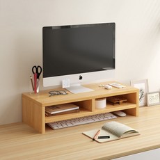 심플 수납 모니터 받침대 2단 MW0008, 우드