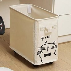 Underboss Finecat 附輪移動式洗衣籃, 白色