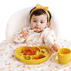 베이비클로 긴팔 일반형 이유식 턱받이, 기린브라운, 1개입, 1개