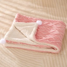 PASTEL PET 寵物毛球雙面超細纖維毯, 1個, 粉紅色