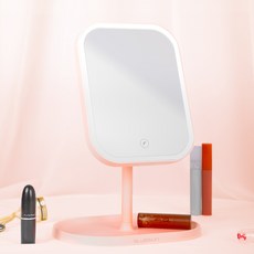 블루선 X8 LED 조명 탁상거울, 핑크