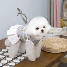 Coco studio 寵物胸背帶網球連身裙, 灰色, 1個