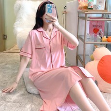 孕婦襯衫領短袖連身裙