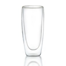 圓底雙玻璃杯 650ml, 透明, 1個