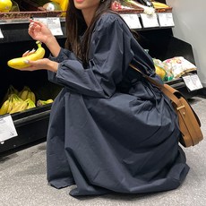 빼빼 여성용 허리밴딩조절 롱 원피스