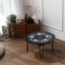 스토리퍼니쳐 국내생산 E0 자개 아트 테이블 원형 400, 나비