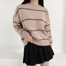 잘빠진 여성용 크래커 라운드 니트 티셔츠