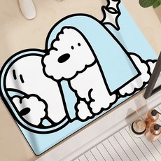 다다랜드 버블독 규조토 발매트, 거울속 강아지