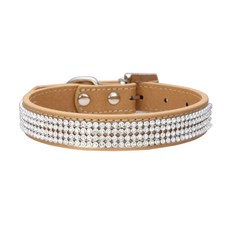 리즈제이니 크리스탈 애완동물 목줄, 12 베이지, 1개