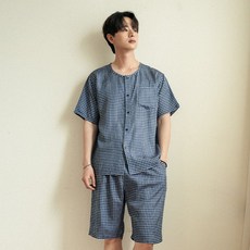 Sosomido 男士豐基人造絲睡衣上下套裝