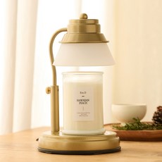 에인디 국내산 타이머 캔들워머 + 소이캔들 370g 세트, 하와이안피치, 골드