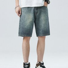 MarketA 男款Int水洗牛仔短褲