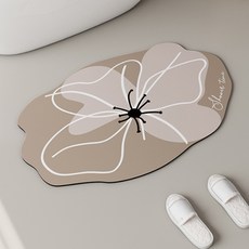 Withome 奶油花朵藝術地墊, 棕色