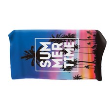 字體插畫方形沙灘巾 A_RD_978, 藍色字體, 1個
