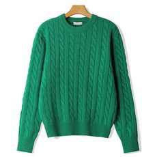 M.N.C 男女通用再生麻花圓領針織衫 MDKN906DS