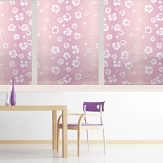 DECOMI 現代 黏貼式窗貼 HBG-36010, 梅花漸層粉紅色