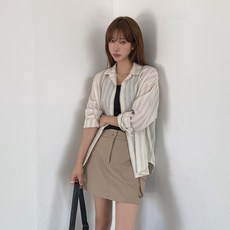 CHICBLACK 女款 Insble 泡泡紗條紋襯衫 cpnb3279k57