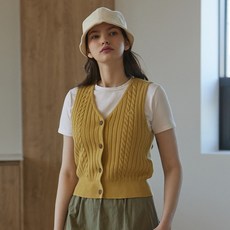 COMO NINOZ 女款麻花開襟針織背心 WN246RASVZ03