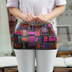 byhands 混搭風格手作背包DIY套組, 人字紋亞麻框架包, 1套