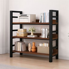 가구느낌 철제 리버책장 700, 월넛블랙, 3단
