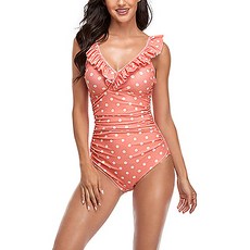 荷葉邊拼色孕婦泳裝