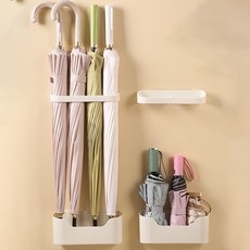 Alleophom 免鑽孔壁掛式家用雨傘架 2件組 L265-W, 白色, 1套