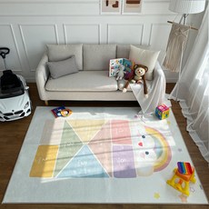 한스갤러리 아동용 사방치기 거실 러그, 혼합색상
