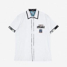 校服Mall男童款海軍藍格紋線條短袖校服襯衫