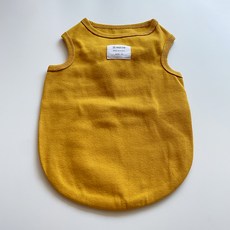 DOGGY STAR 寵物素色羅紋加厚背心, 芥末黃
